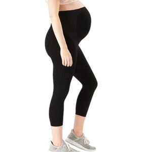 Belly Bandit Bump Support Capri‎ Black Leggings Size S